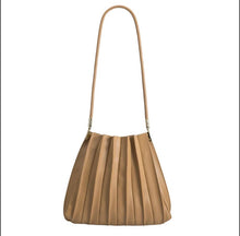 Load image into Gallery viewer, Carrie Medium Pleated Shoulder Bag in Taupe
