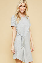 Load image into Gallery viewer, Striped Knit Side Tie Dress
