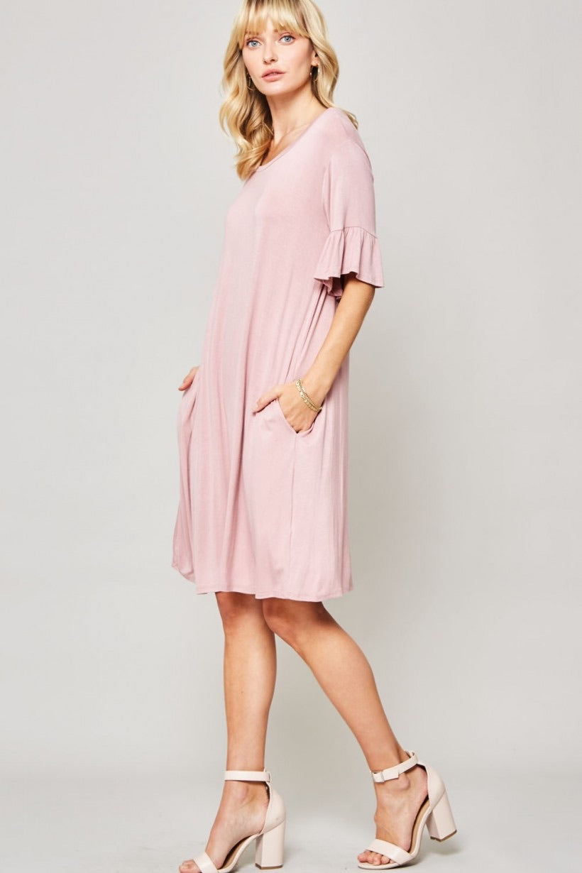 Butter Soft Ruffle Sleeve Knit Dress