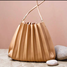 Load image into Gallery viewer, Carrie Medium Pleated Shoulder Bag in Taupe
