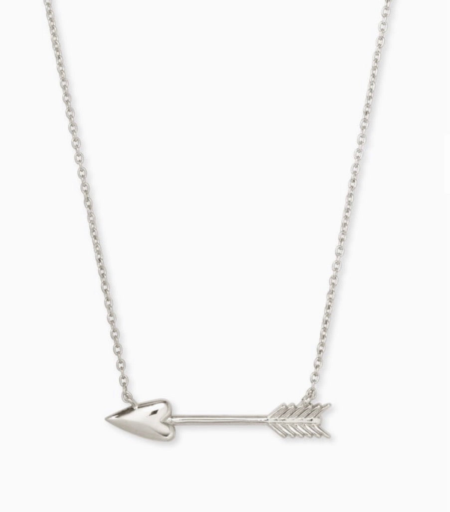 Zoey Arrow Pendant in Rhodium