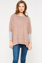 Load image into Gallery viewer, Rust Striped Blush Pullover
