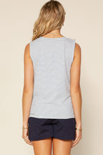 Load image into Gallery viewer, Sleeveless Stripe Tie Front Tank
