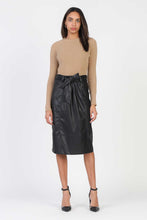 Load image into Gallery viewer, Self Tie Faux Leather Midi Skirt
