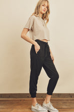 Load image into Gallery viewer, Black Classic Chambray Drawstring Joggers
