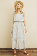 Load image into Gallery viewer, Shoulder Tie Eyelet Midi Dress
