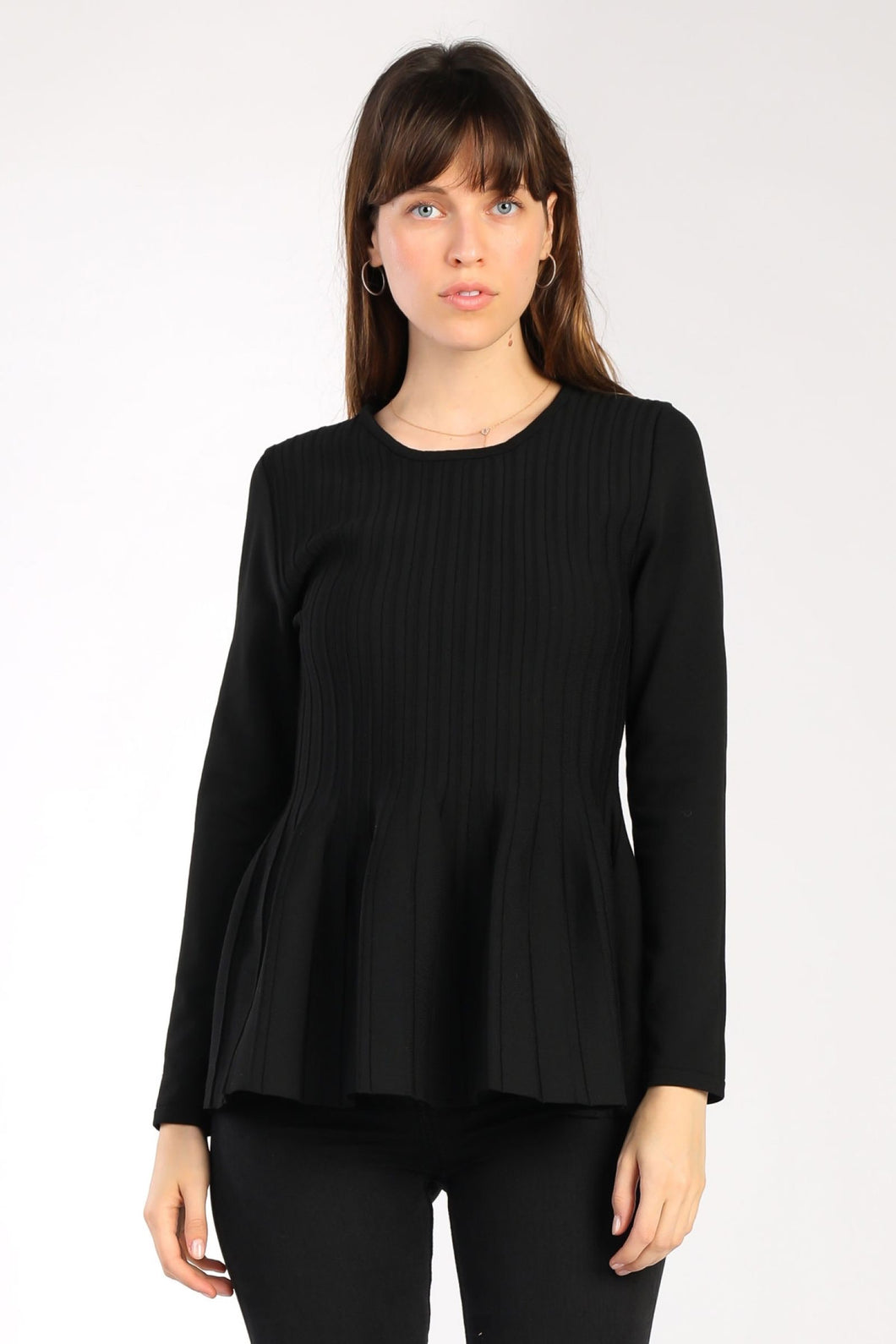 Stitch Detail Peplum Top