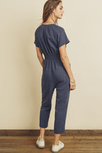 Load image into Gallery viewer, Linen Surplice Tucked Jumpsuit
