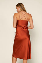 Load image into Gallery viewer, Satin V Cascade Maxi Dress

