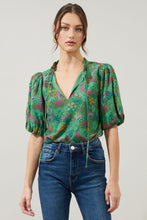 Load image into Gallery viewer, Ruya Floral Bluebay Puff Sleeve Blouse
