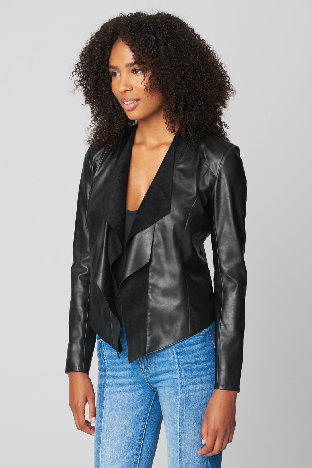Lonestar Faux Leather Suede Drape Front Jacket – Nhu Avenue