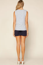 Load image into Gallery viewer, Sleeveless Stripe Tie Front Tank
