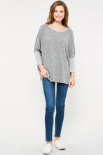 Load image into Gallery viewer, Black/Grey Striped Blush Pullover
