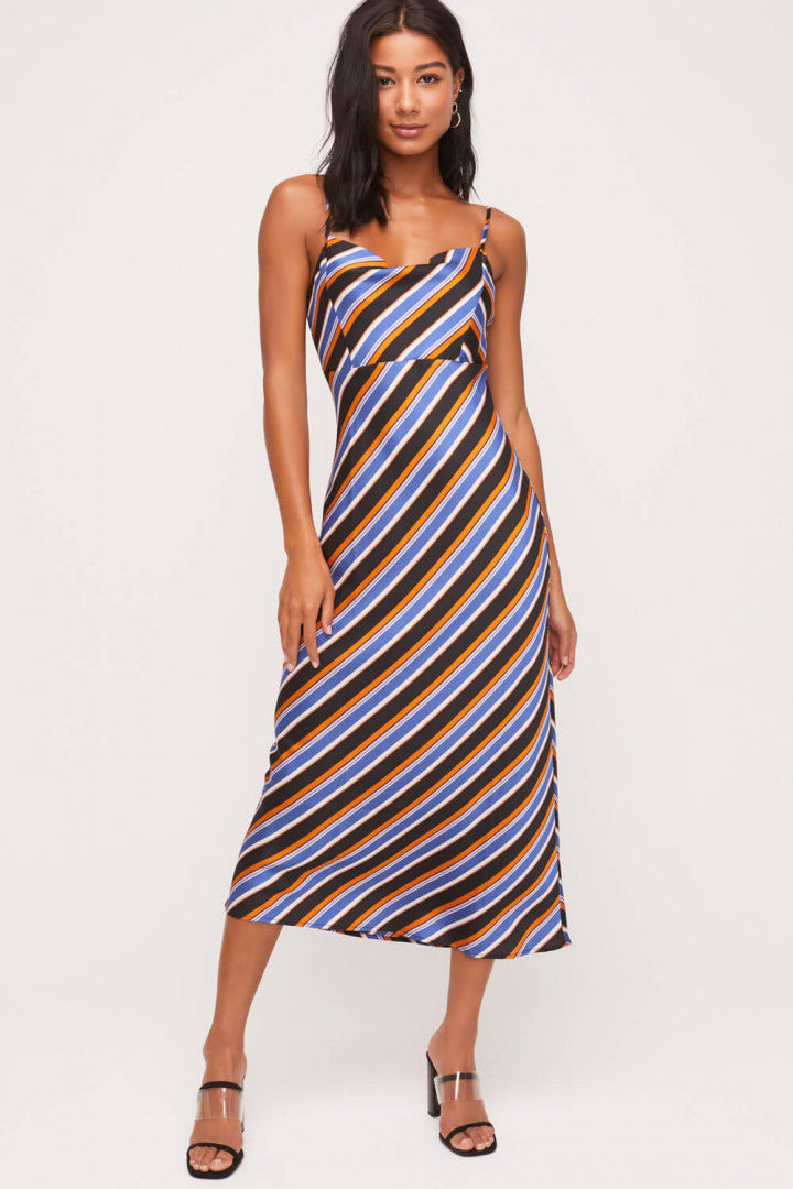 Stripe Satin Cami Dress