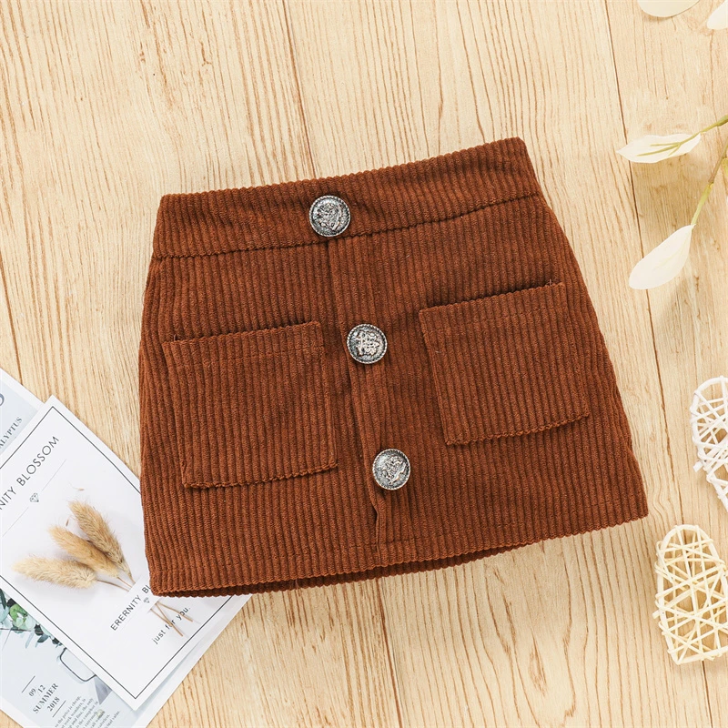 Baby Girl Button Corduroy Skirt