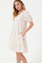 Load image into Gallery viewer, Poplin Midi Dress with Elastic Sleeves
