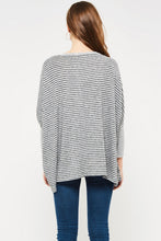 Load image into Gallery viewer, Black/Grey Striped Blush Pullover
