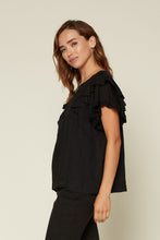 Load image into Gallery viewer, Lace Detail Ruffled Blouse

