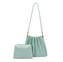 Load image into Gallery viewer, Carrie Medium Pleated Shoulder Bag in Seafoam
