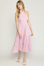 Load image into Gallery viewer, Gingham Halter Dress
