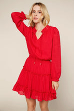 Load image into Gallery viewer, Textured Long Sleeve Ruffle Dress
