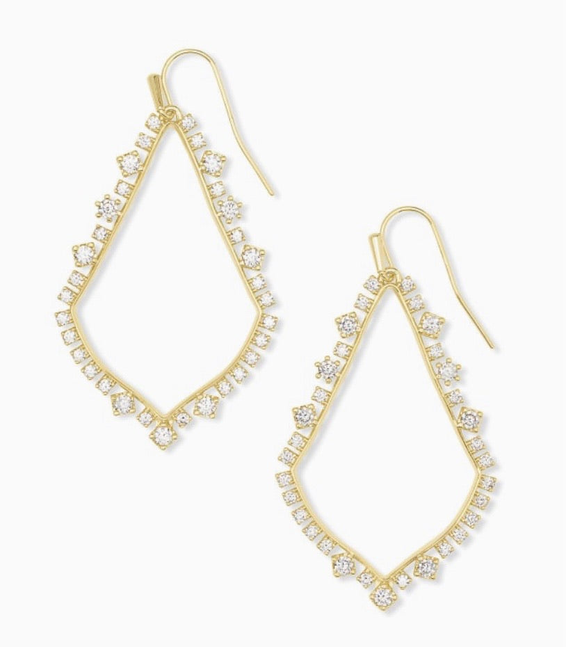 Sophee Crystal Drop Earrings Gold