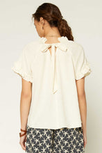 Load image into Gallery viewer, Ruffle Sleeve Bow Back Blouse
