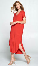 Load image into Gallery viewer, Red Everyday Butter Soft V-Neck Maxi
