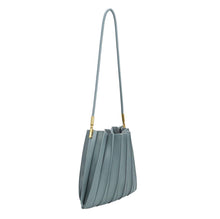 Load image into Gallery viewer, Carrie Medium Pleated Shoulder Bag in Slate Blue
