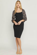 Load image into Gallery viewer, Enrie Floral Sleeve Knit Dress
