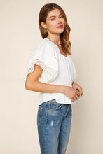 Load image into Gallery viewer, Lace Sleeve Peplum Knit Top
