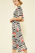 Load image into Gallery viewer, Floral Print Midi Dress with Pockets
