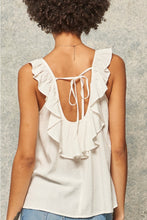 Load image into Gallery viewer, Low Back Ruffle Tie Blouse
