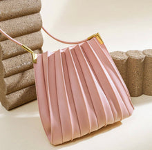 Load image into Gallery viewer, Carrie Medium Pleated Shoulder Bag in Blush

