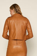 Load image into Gallery viewer, Camel Leather Moto Jacket
