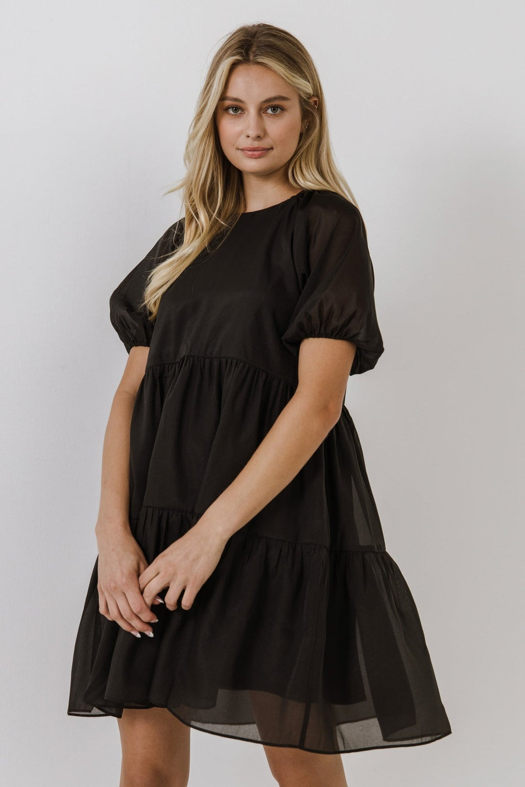 Organza Puff Sleeve Dress