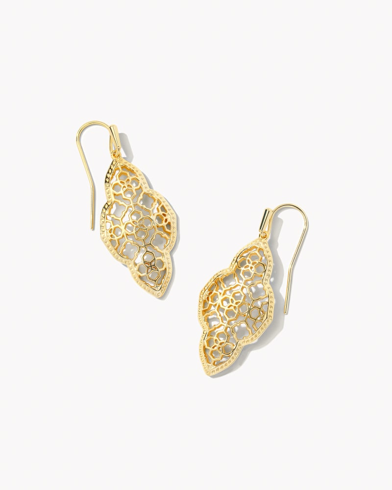 Abbie Filigree Drop Earrings Gold