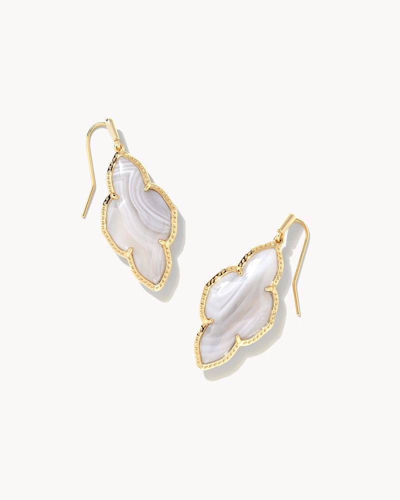 Abbie Drop Earrings Gold Gray