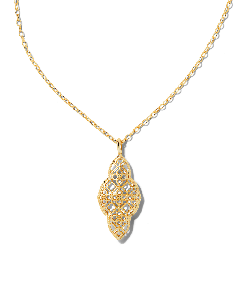 Abbie Filigree Long Pendant Gold