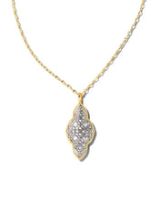 Load image into Gallery viewer, Abbie Filigree Long Pendant Gold/Rhod Mix

