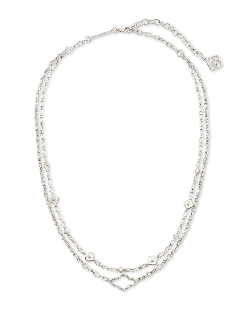 Abbie Multistrand Necklace in Rhodium
