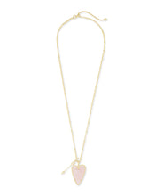 Load image into Gallery viewer, Ansley Heart Rose Quartz Gold Pendant
