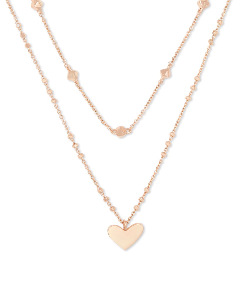 Ari Heart Rosegold Multi Strand