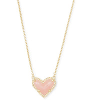 Load image into Gallery viewer, Ari Heart Rose Quartz Pendant Necklace
