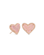 Load image into Gallery viewer, Ari Heart Rose Gold Stud Earrings
