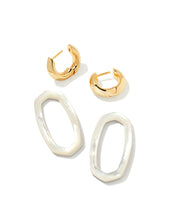 Load image into Gallery viewer, Danielle Gold Link Earrings in Ivory
