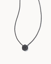 Load image into Gallery viewer, Davie Gunmetal Pendant Necklace in Black Drusy
