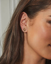 Load image into Gallery viewer, Davie Rose Gold Stud Earrings in Rose Gold Drusy
