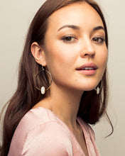 Load image into Gallery viewer, Elora Rose Gold  Drusy Hoop Earrings
