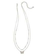 Load image into Gallery viewer, Hadley Butterfly Multi Strand Necklace in Rhodium
